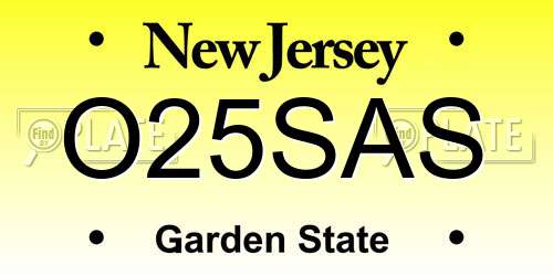 O25SAS New Jersey License Plate