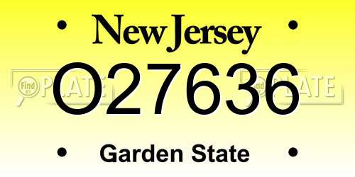 O27636 New Jersey License Plate