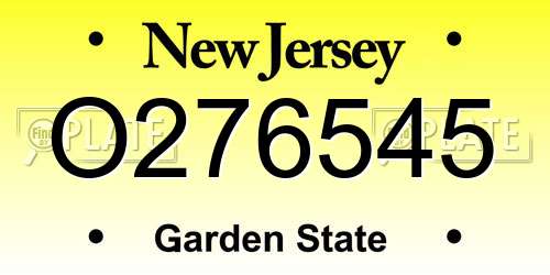 O276545 New Jersey License Plate