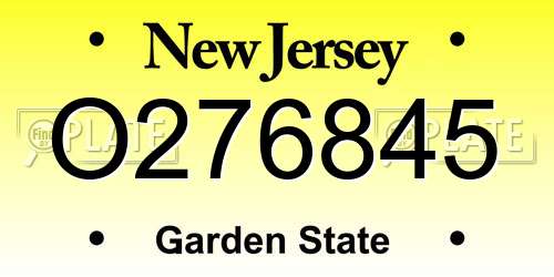 O276845 New Jersey License Plate
