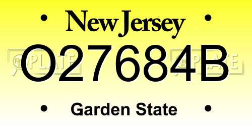 O27684B New Jersey License Plate