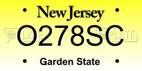 O278SC New Jersey License Plate