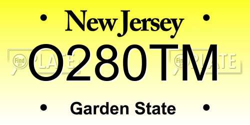 O280TM New Jersey License Plate