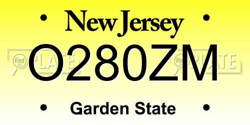 O280ZM New Jersey License Plate