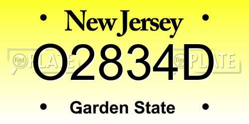 O2834D New Jersey License Plate
