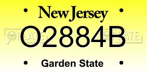 O2884B New Jersey License Plate