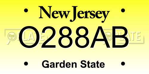 O288AB New Jersey License Plate