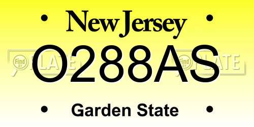 O288AS New Jersey License Plate