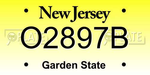 O2897B New Jersey License Plate