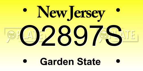 O2897S New Jersey License Plate