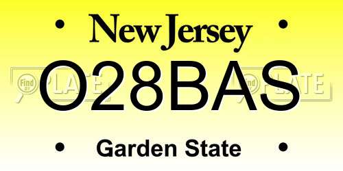 O28BAS New Jersey License Plate