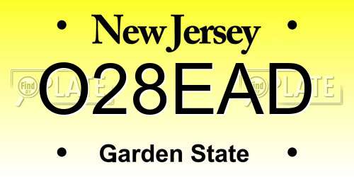 O28EAD New Jersey License Plate