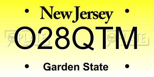 O28QTM New Jersey License Plate