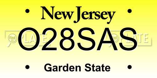 O28SAS New Jersey License Plate