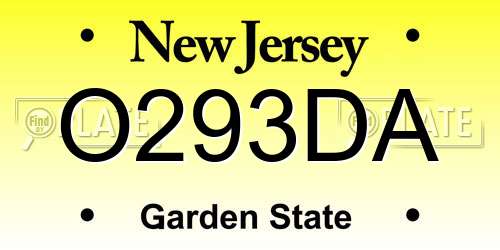 O293DA New Jersey License Plate