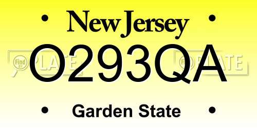 O293QA New Jersey License Plate