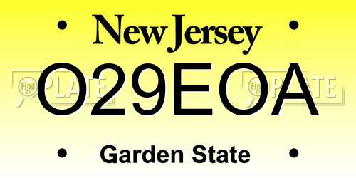 O29EOA New Jersey License Plate