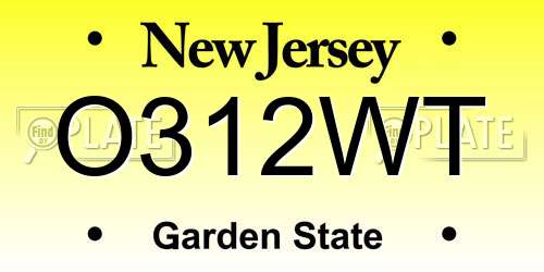 O312WT New Jersey License Plate