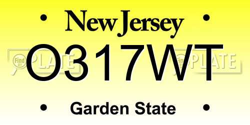 O317WT New Jersey License Plate