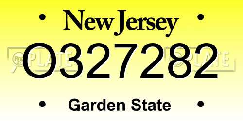 O327282 New Jersey License Plate