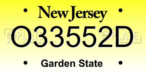 O33552D New Jersey License Plate