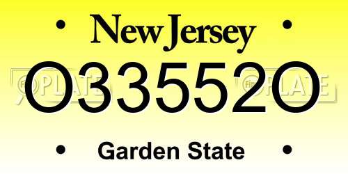 O33552O New Jersey License Plate