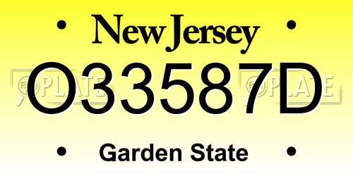 O33587D New Jersey License Plate