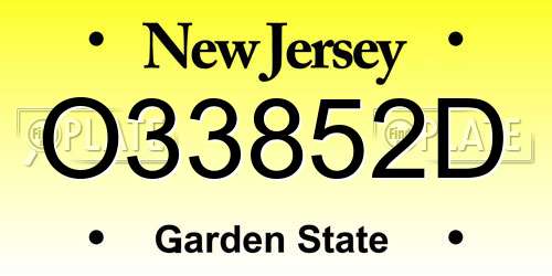 O33852D New Jersey License Plate
