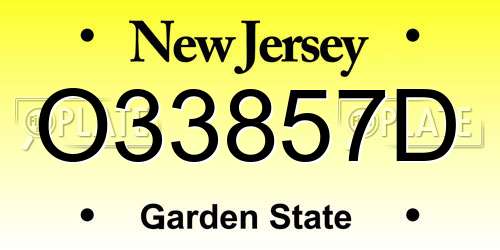 O33857D New Jersey License Plate