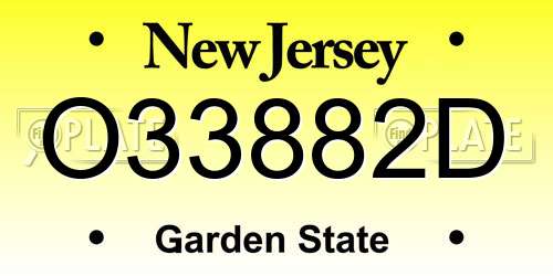 O33882D New Jersey License Plate
