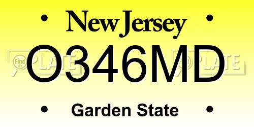 O346MD New Jersey License Plate
