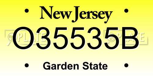 O35535B New Jersey License Plate