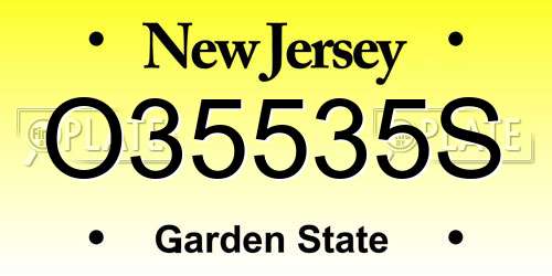 O35535S New Jersey License Plate