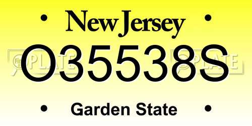 O35538S New Jersey License Plate