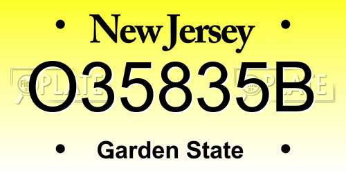 O35835B New Jersey License Plate