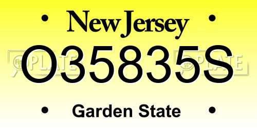 O35835S New Jersey License Plate