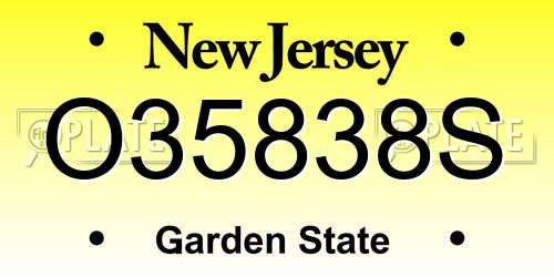 O35838S New Jersey License Plate