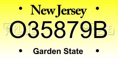 O35879B New Jersey License Plate