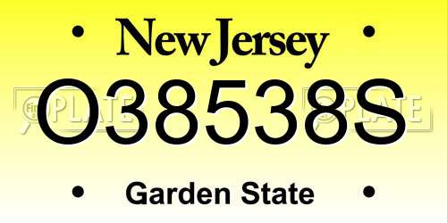 O38538S New Jersey License Plate