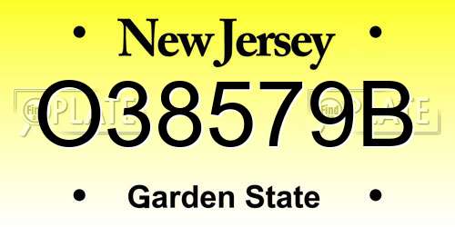 O38579B New Jersey License Plate