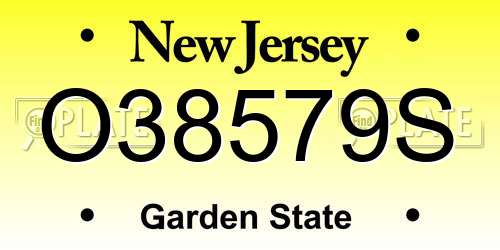 O38579S New Jersey License Plate