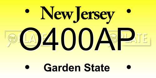 O400AP New Jersey License Plate