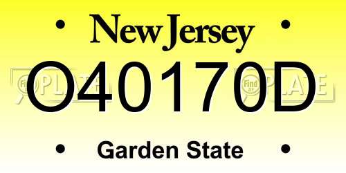 O40170D New Jersey License Plate