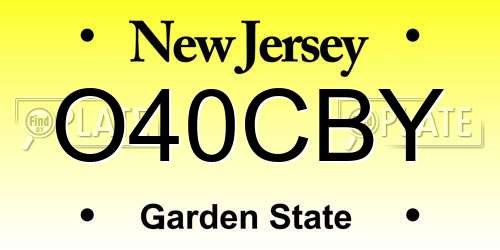 O40CBY New Jersey License Plate