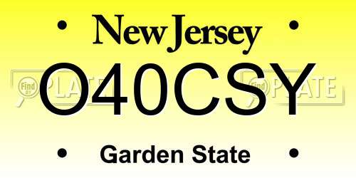 O40CSY New Jersey License Plate