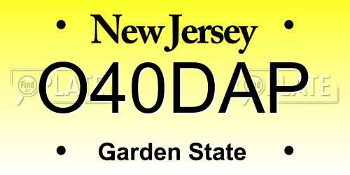 O40DAP New Jersey License Plate