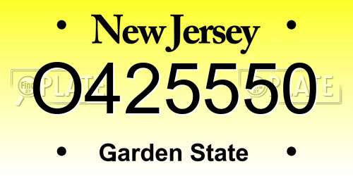 O425550 New Jersey License Plate