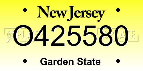 O425580 New Jersey License Plate