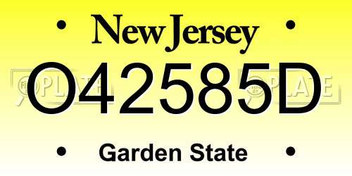 O42585D New Jersey License Plate