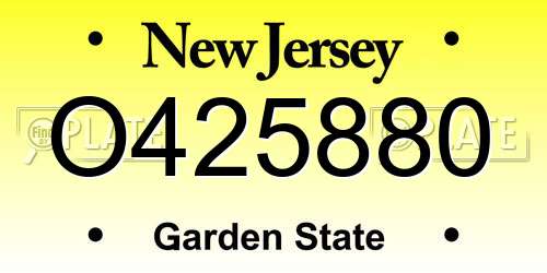 O425880 New Jersey License Plate